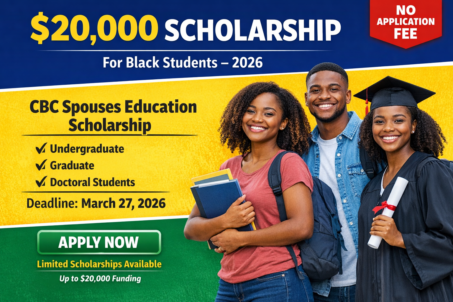 $20,000 CBC Spouses Education Scholarship 2026 for Black Students | Apply Before March 27