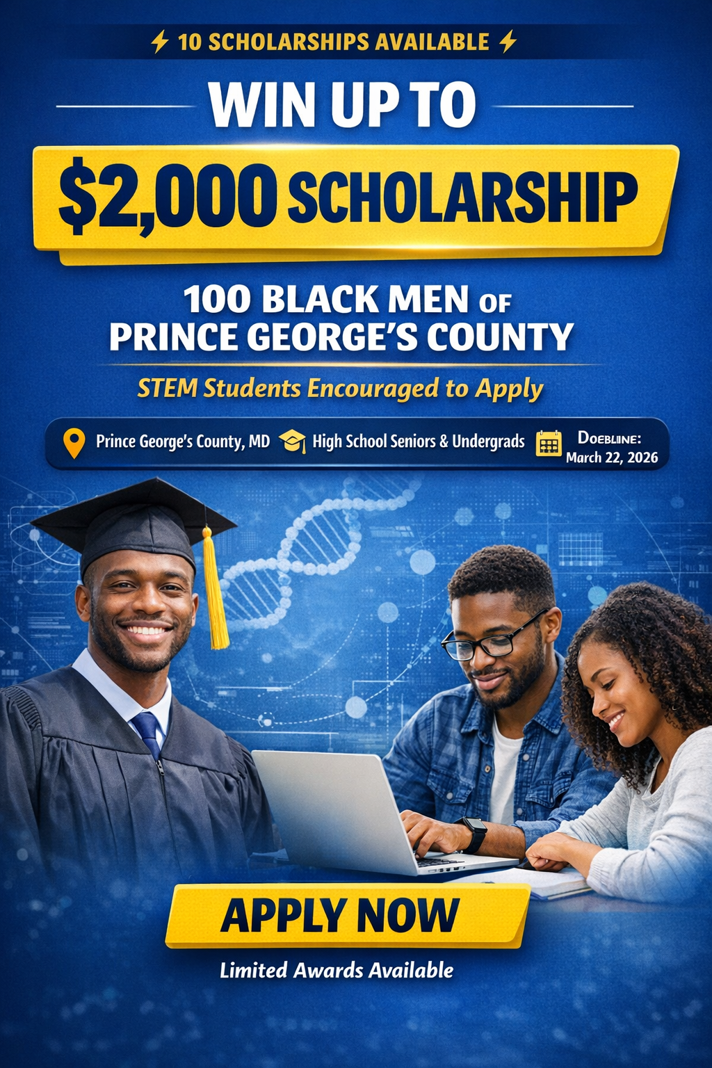 Win Up to $2,000: 100 Black Men of Prince George’s County STEM Scholarship 2026